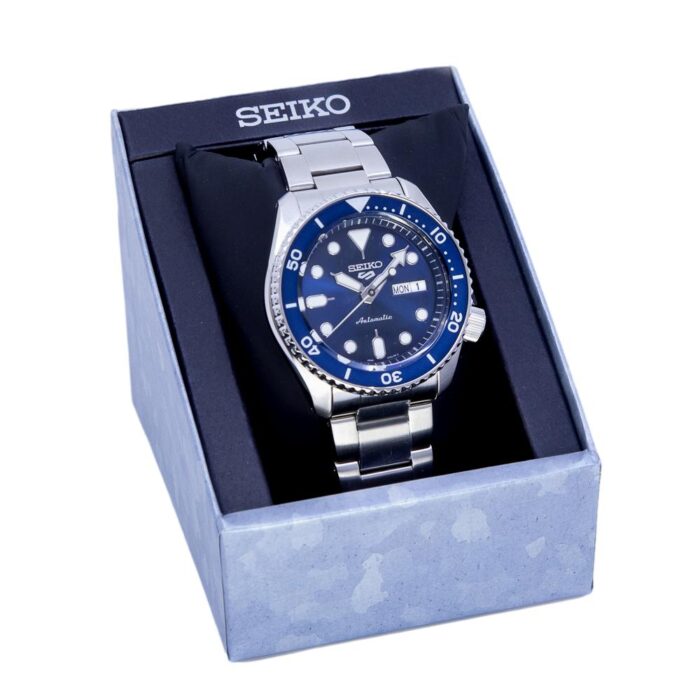 Seiko 5 Sports Automatic Analog Blue Dial Silver Steel Strap Watch For Men - SRPD51K1 - Image 8